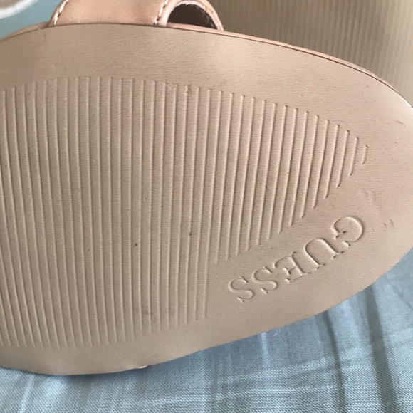 Guess nude color stiletto high heel ankle strap shoes size 8.5 glam sexy party - Picture 9 of 15